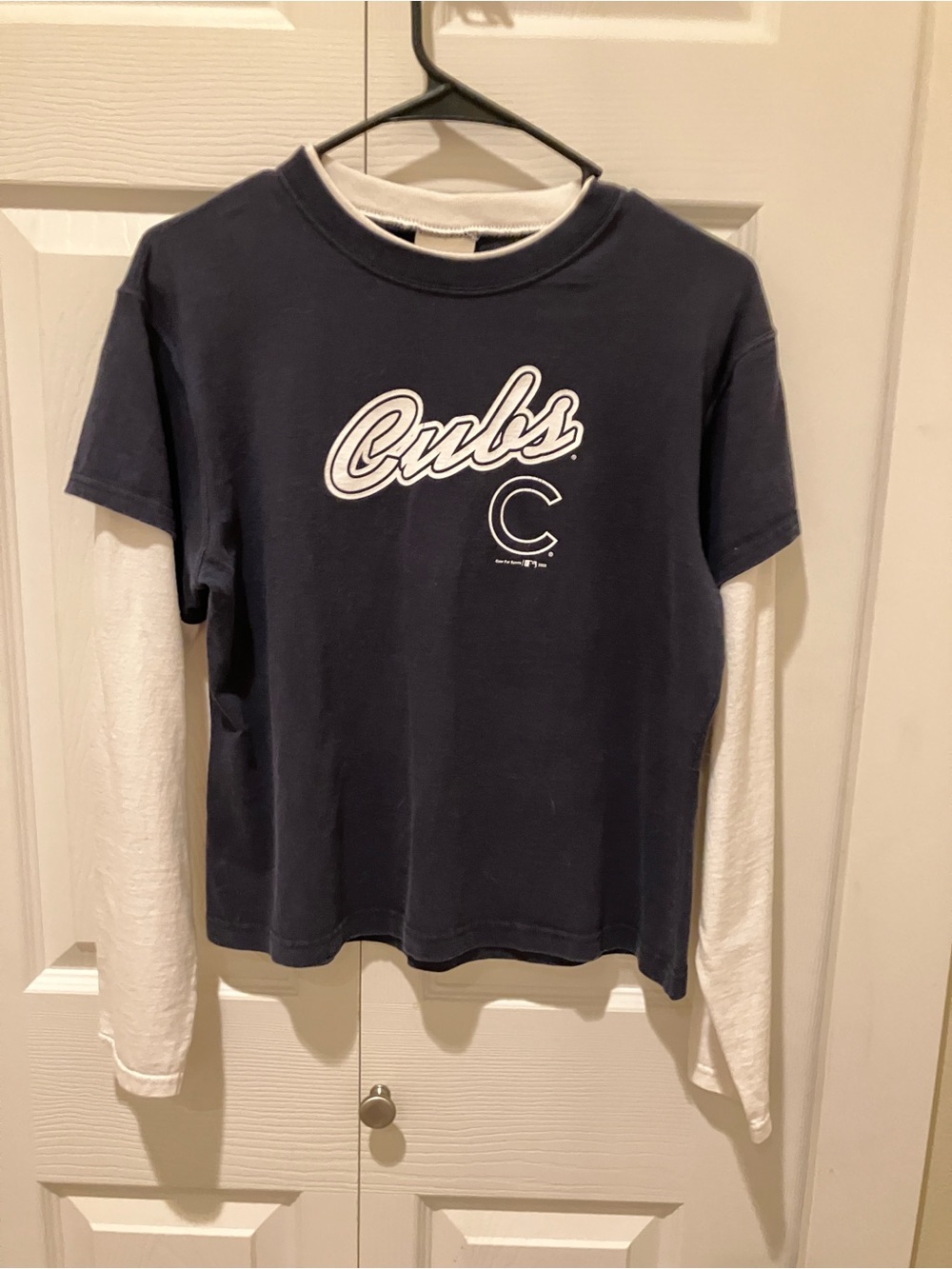 Vintage Gear For Sports Navy and White 'Cubs' Layered-Look Long Sleeve Tee